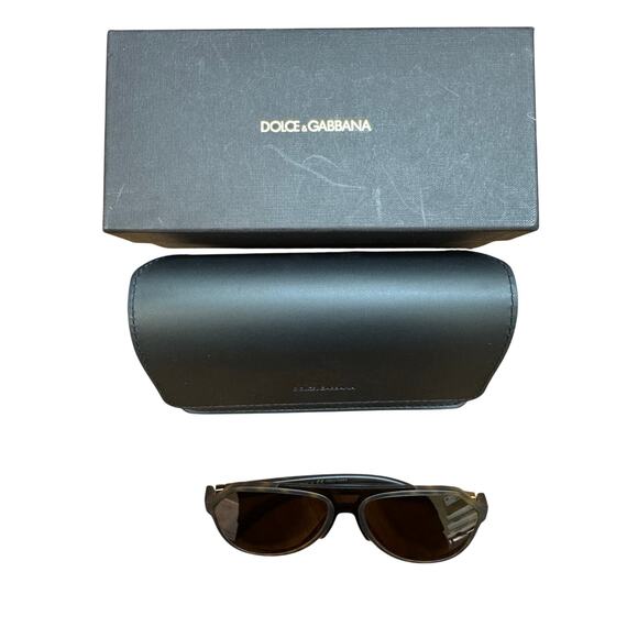 Dolce & Gabana Brow Bar Aviator Sunglasses in Matte Havana - Picture 2 of 12